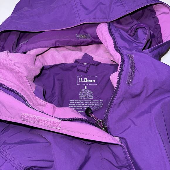 L.L. Bean Women's Purple Hooded Windbreaker Rain Jacket Full Zip Size Small - Picture 5 of 9